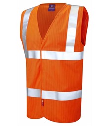 LEO WORKWEAR CLIFTON ISO 20471 Cl 2 LFS Waistcoat (EN 14116) EN 1149
